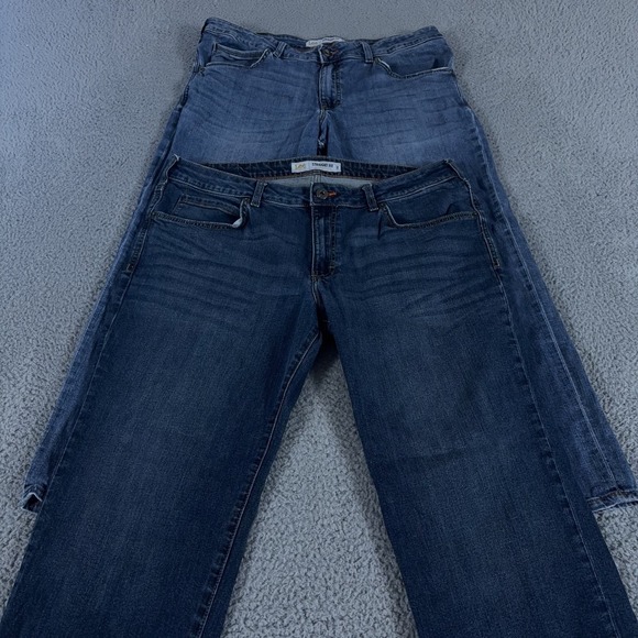 LOT OF 2 Lee Jeans Mens 38x30 Blue L342 Straight Fit Straight Leg Modern Denim